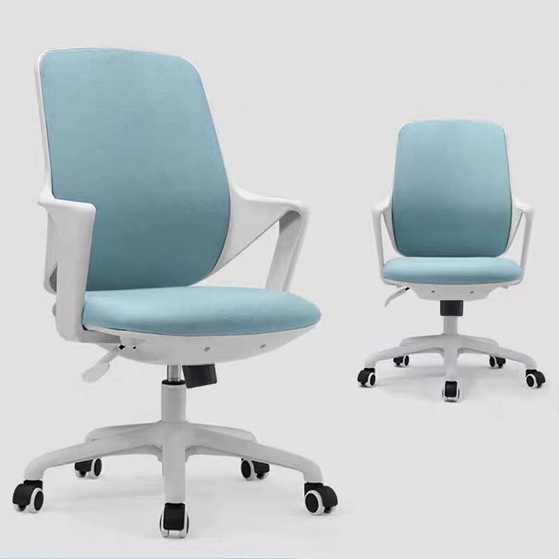 Modern Desk Chair Fabric Computer Chair Mid-Back Chair with Wheels