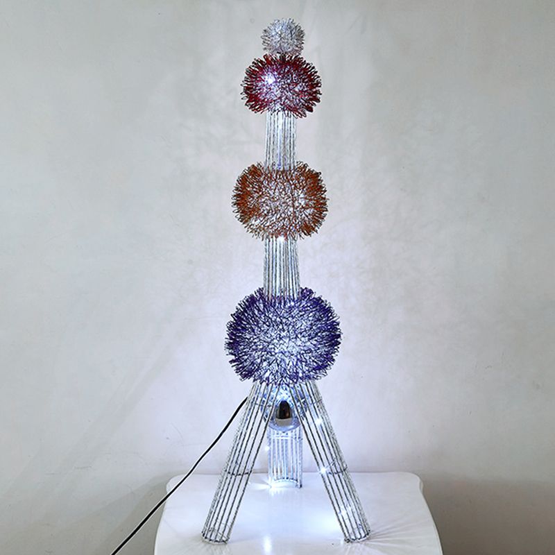 Decorative Global Tripod Floor Light LED Aluminum Standing Floor Lamp in Blue-Purple-Yellow