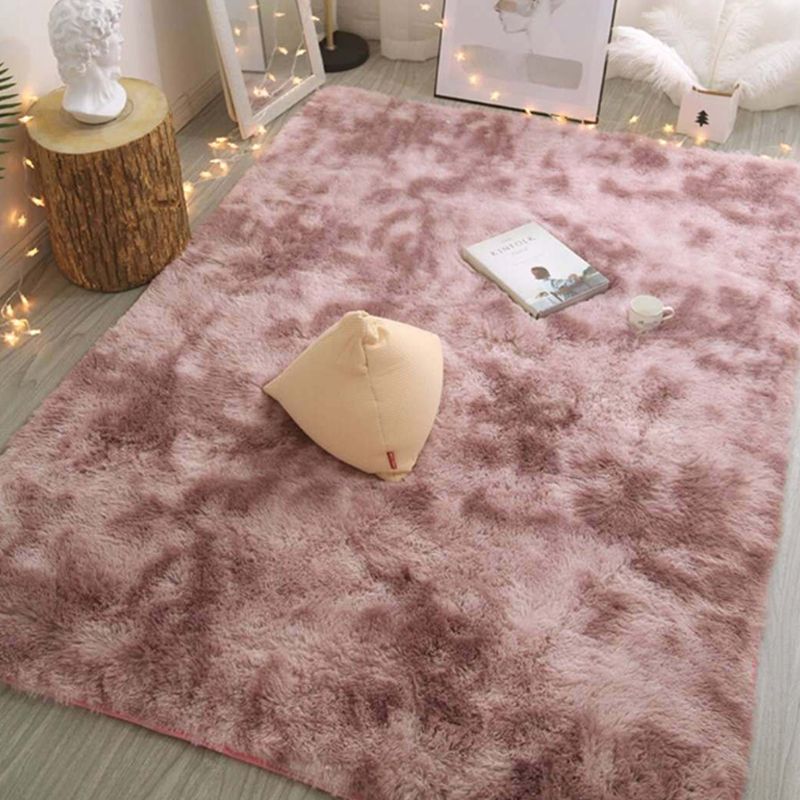 Multi Color Girls Room Rug Modern Tie Dye Rug Polyester Anti-Slip Machine Washable Stain Resistant Rug