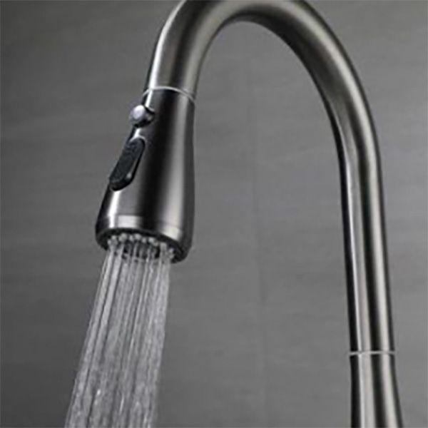 Modern Copper Kitchen Sink Faucet Single Handle High Arc Retractable Kitchen Faucet