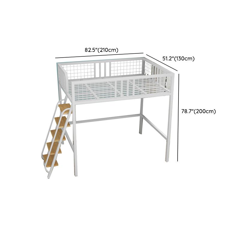 Modern Loft Bed Built-In Ladder Headboard Bunk Bed with Guardrail