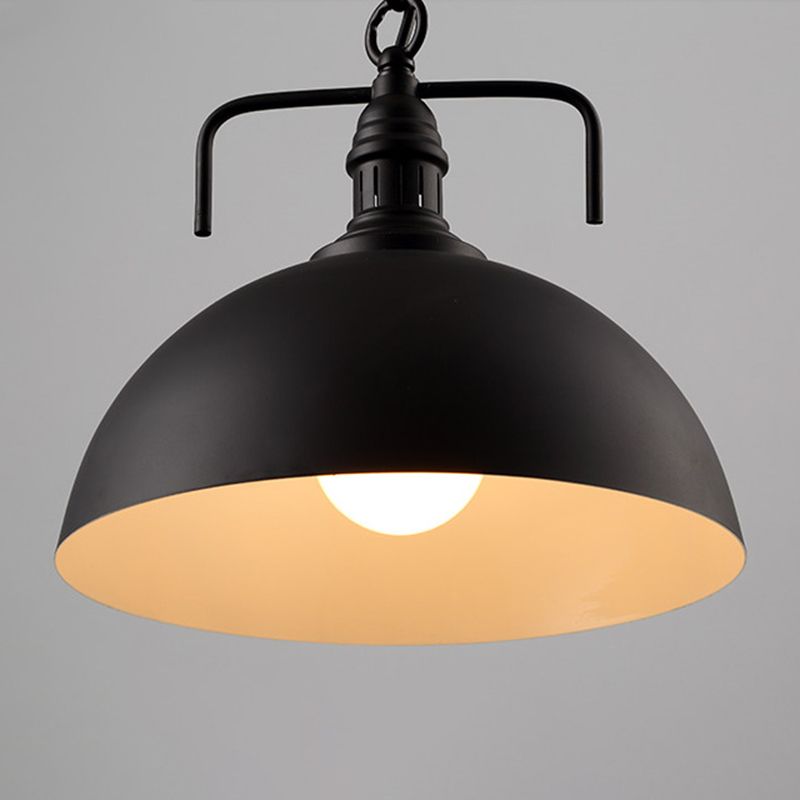 Contemporary Pendant Lights, Industrial Metal 1-Light Pendant Light Fixture in Black