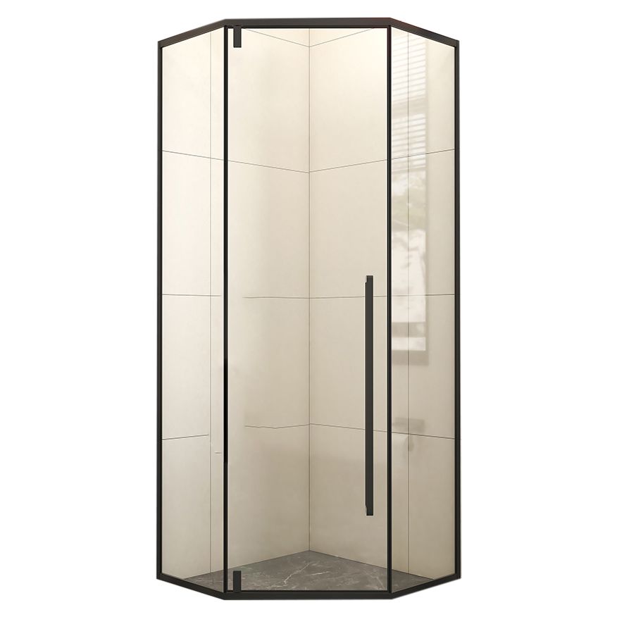 Black Square Shower Enclosure Pivot Tempered Glass Shower Kit