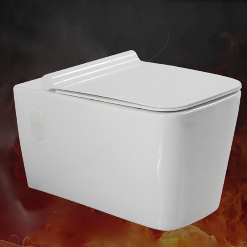 Modern White Ceramic Flush Toilet Wall Mount Urine Toilet with Seat for Washroom