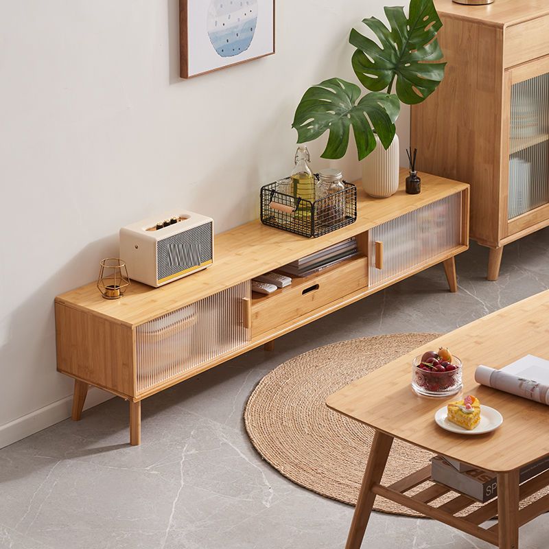 Scandinavian TV Stand Console Wooden Media Console TV Stand with Legs