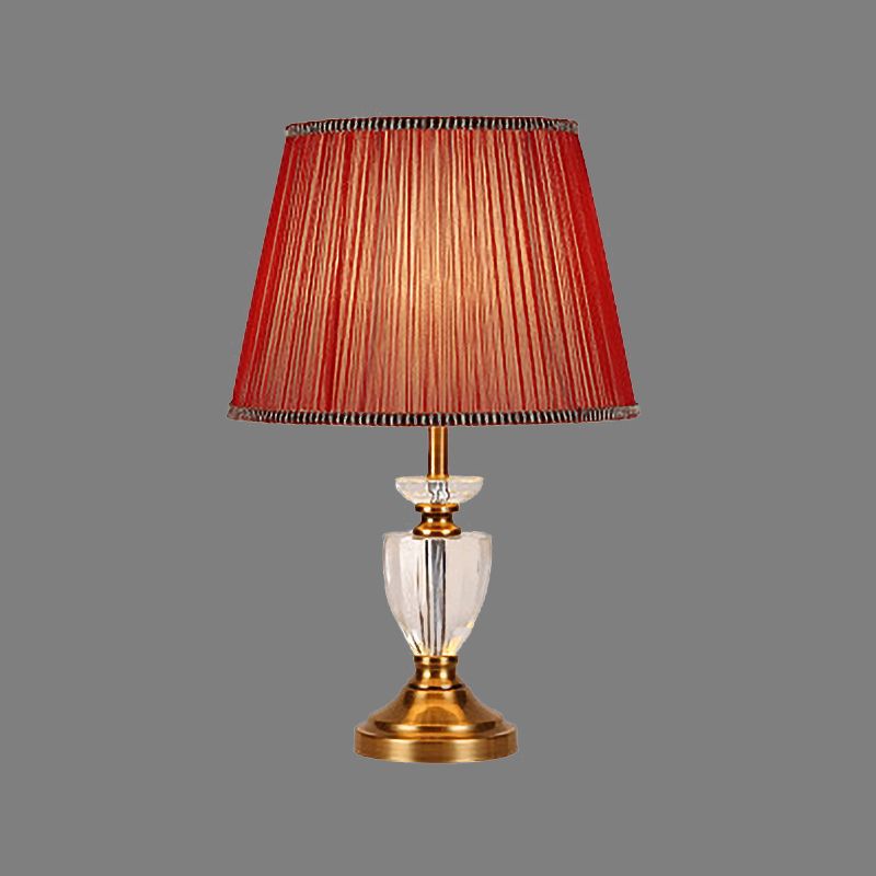 Fabric Conical Shade Task Lighting Modernist 1 Bulb Reading Lamp in Gold for Study