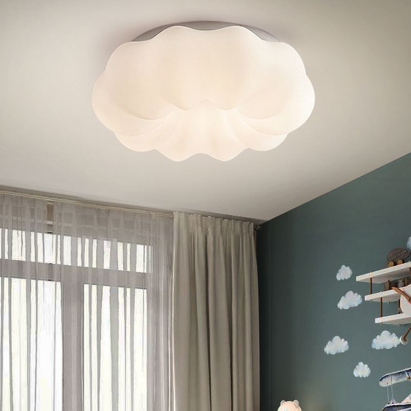 Resin White Modern Flush Light Geometrical 1-Light Ceiling Flush Mount for Living Room