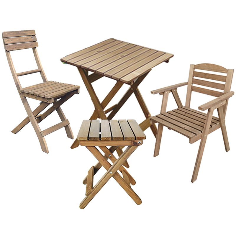 Contemporary Outdoor Chair Folding Solid Wood Patio Dining Chair