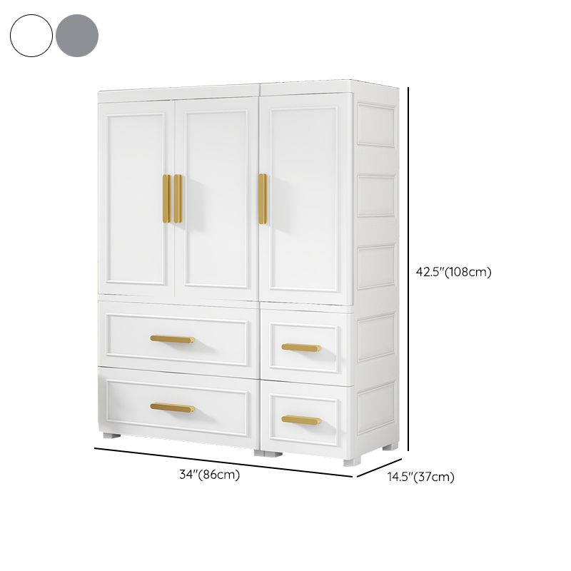 Contemporary Plastic Armoire Cabinet Bedroom Youth Armoire with wheels