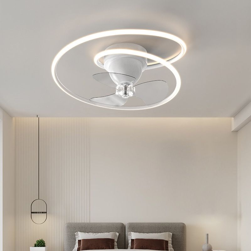 Single White/Golden/Black Ceiling Fan Lamp Unique Modern LED Ceiling Fan Light