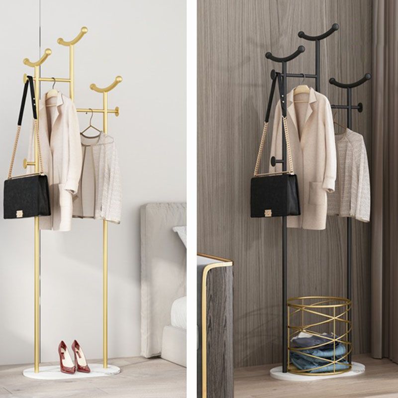 Gorgeous Coat Rack Basket Storage Metal Coat Rack with Coat Hooks