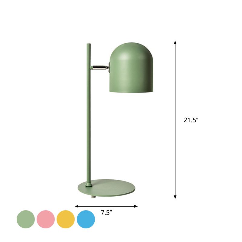 Cloche Shade Kids Room Study Study Lampe aluminium 1 tête macaron Night Table Light in Pink / Blue / Green with Pivot Joint