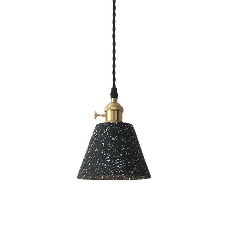 Zwart taps toelopend plafondophanging lamp Industrial Cement 1-kop woonkamer hanglamp lamp