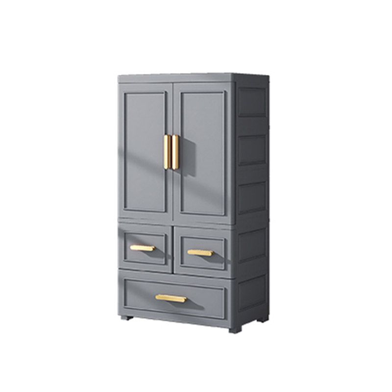 Contemporary Bedroom Armoire Plastic Wardrobe Armoire with Garment Rod