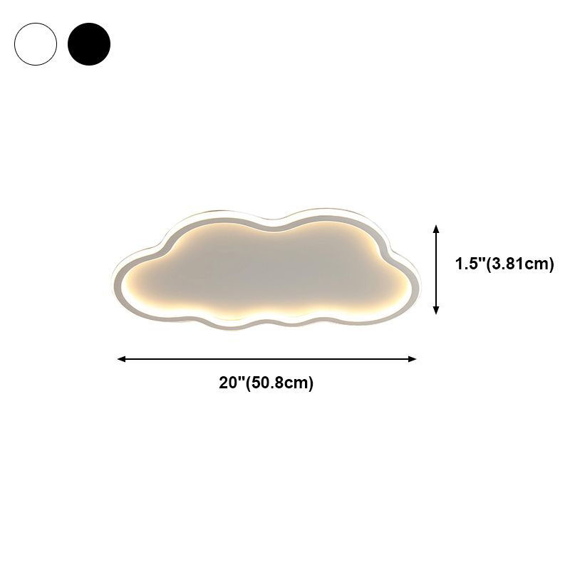 Modern Simplicity LED Flush Mount Silicone Cloud Shape Ceiling Light for Bedroom