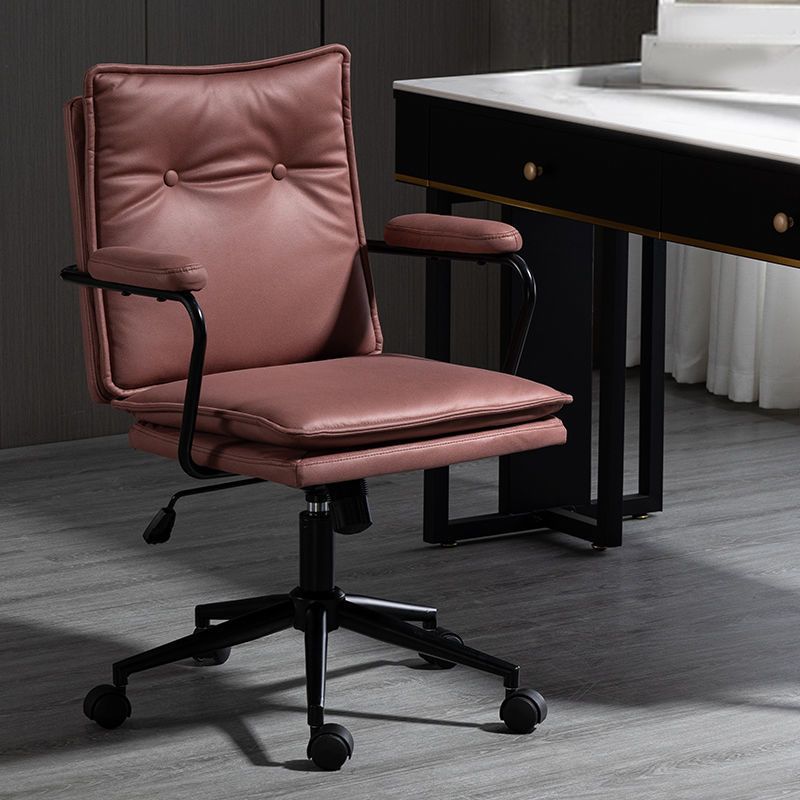 Swivel Computer Desk Chair with Padded Arms Black Frame Modern Office Chair