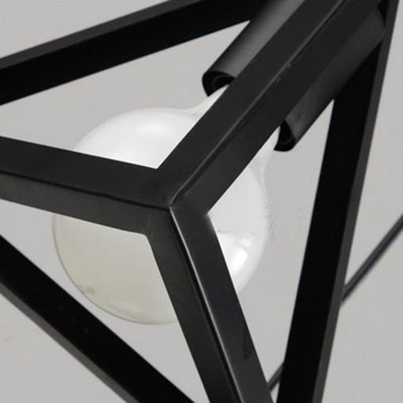 Metal Hanging Light Fixture Industrial Black Triangle Restaurant Pendant Ceiling Light