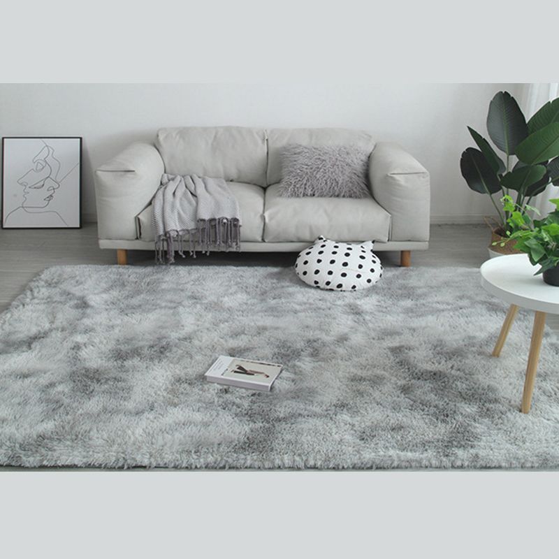 Simple Shag Living Room Rug Stylish Tie-dyed Area Carpet Polyester Anti-Slip Backing Indoor Carpet