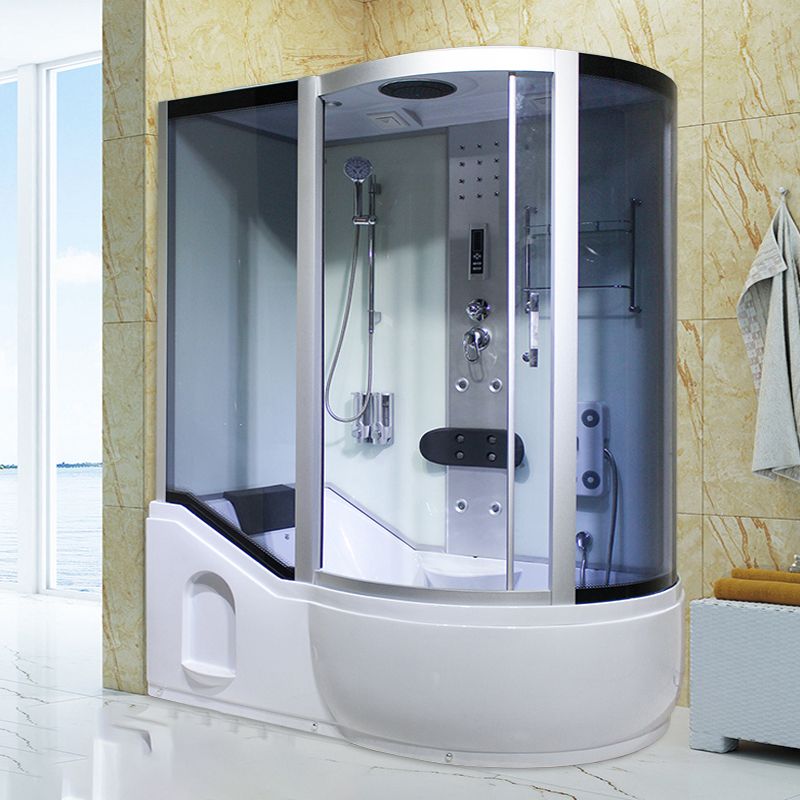 Tempered Glass Shower Stall Corner Shower Stall with Towel Bar