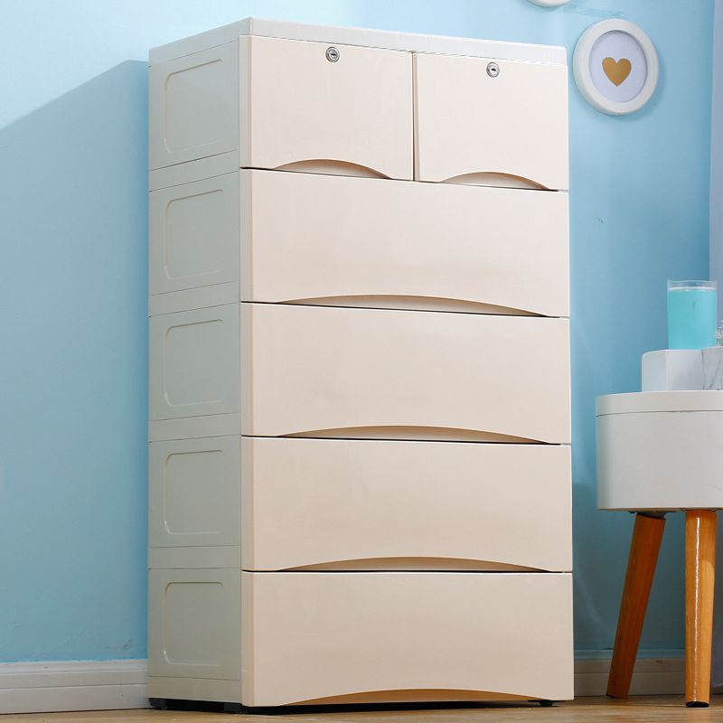 Modern Kids Nightstand Plastic Chest Nursery Dresser with 5/6 Drawers