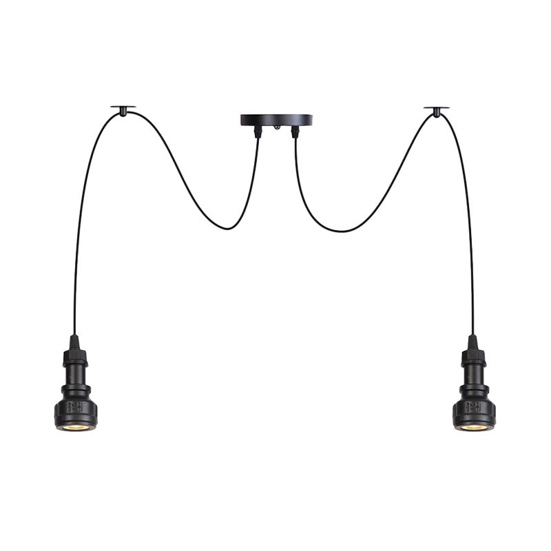 Tubo d'acqua 2/3/6 luci a 6 luminose fattoria multipla il lampadario della fattoria nera Swag Sospensione LED Sospensione