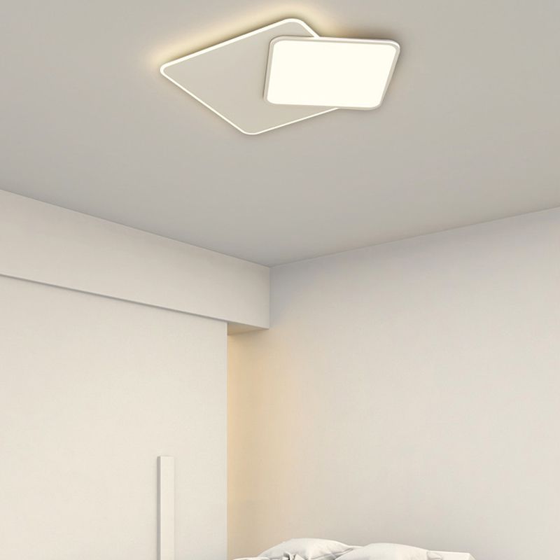 LED White Ceiling Light Modern Square Flush Mount Lighting for Foyer