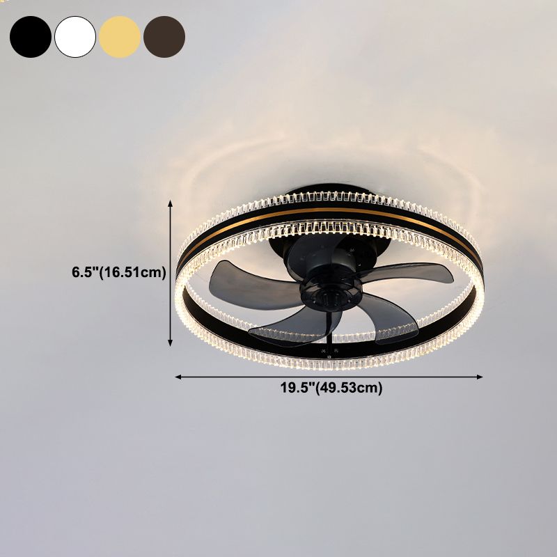 Metal Circle Ceiling Fan Lights Modern Style 2 Light LED Flush Lights