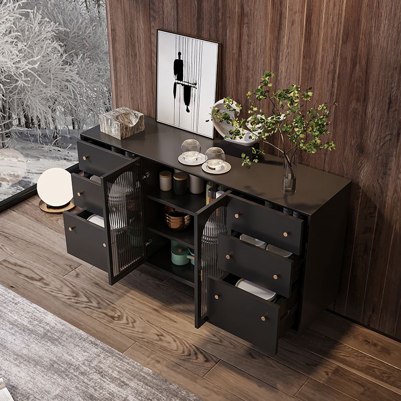 Wood Living Room Sideboard Cabinet Modern Credenza with Storage and Drawers