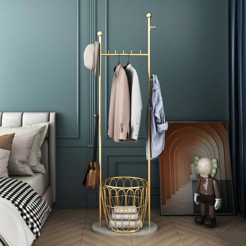 Modern Metal Coat Rack Hooks Entryway Free Standing Coat Hanger