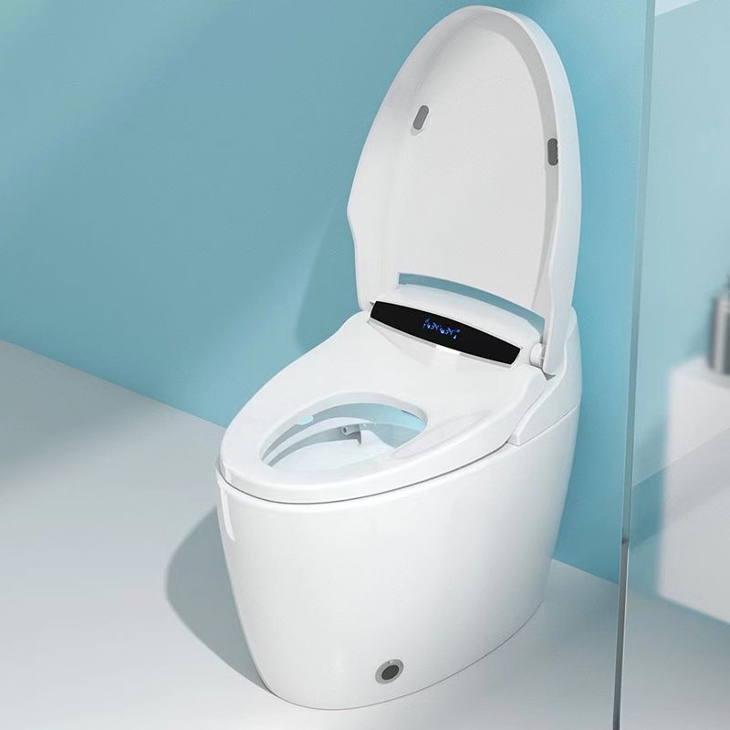 Floor Mount Bidet Elongated in White Smart Bidet with Heated Seat