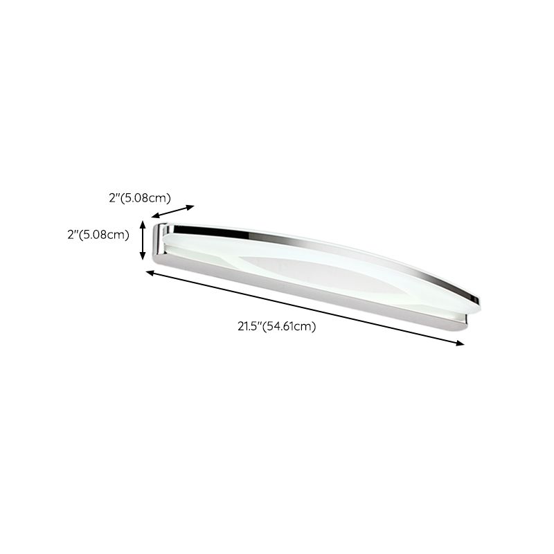 Modern Stainless Steel Wall Sconce Linear Shape Vanity Lamp with Acrylic Shade