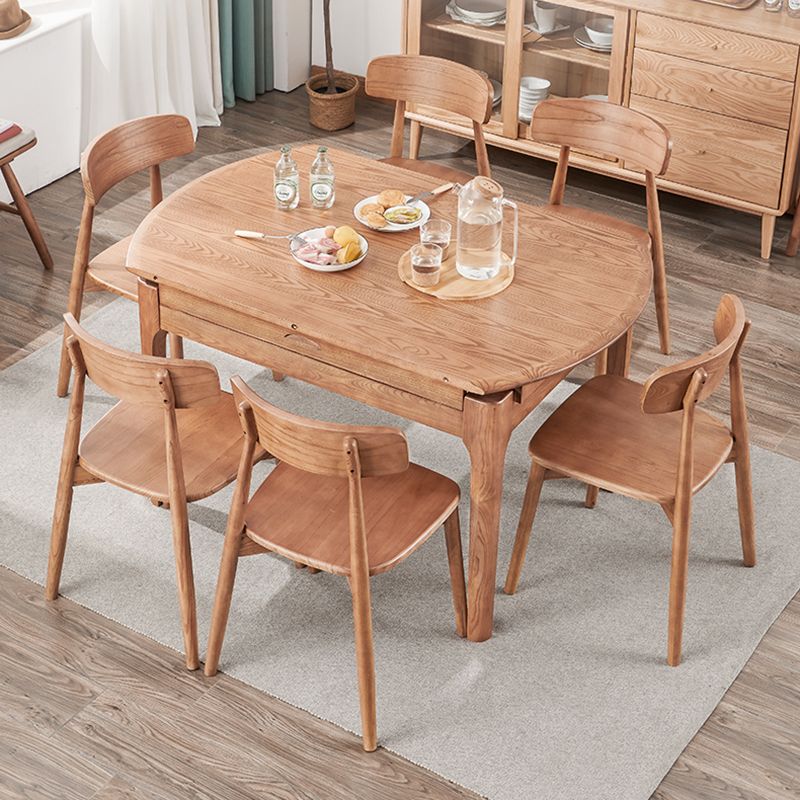 Juego de comedor moderno Madera sólida Redonda 4 patas Base de la base de comedor extensible