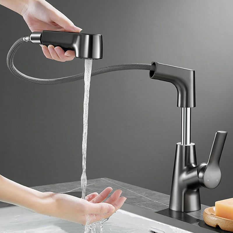 Modern 1-Handle Bathroom Sink Faucet Circular Vessel Sink Faucet Brass