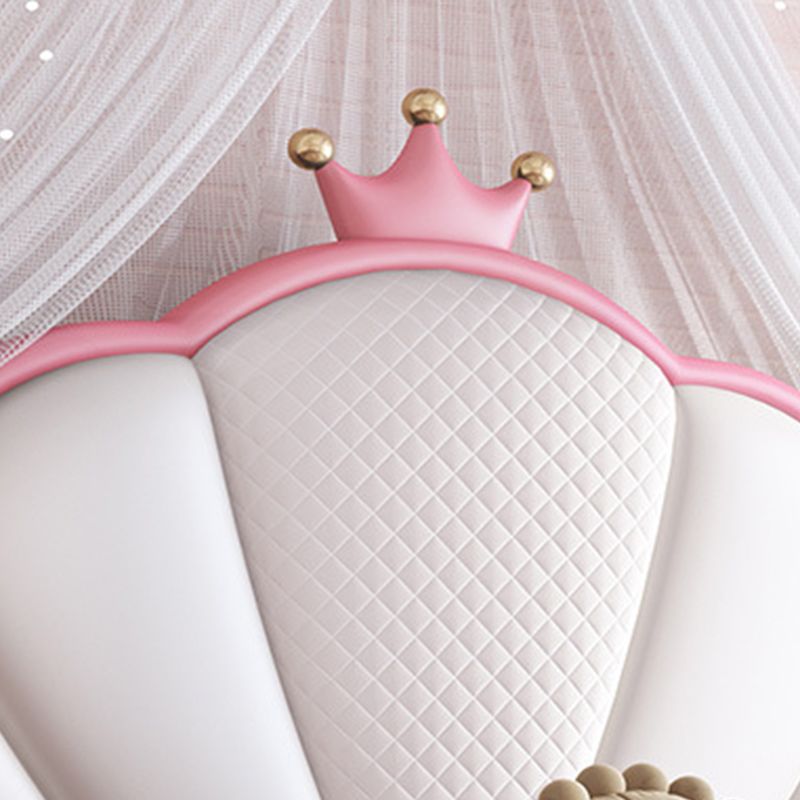 Modern Crown-Shaped Headboard Bed Frame King & Queen Princess Standard Bed with Mattress