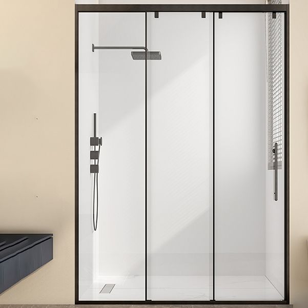 Single Sliding Frame Shower Bath Door Black Clear Shower Doors