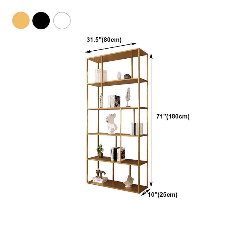 Metal Iron Etagere Bookshelf Contemporary Vertical Open Bookcase