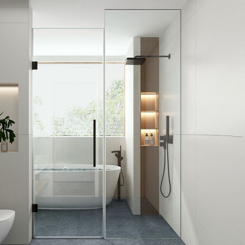 One-shaped Simple Frameless Flat-opening Tempered Glass Shower Door