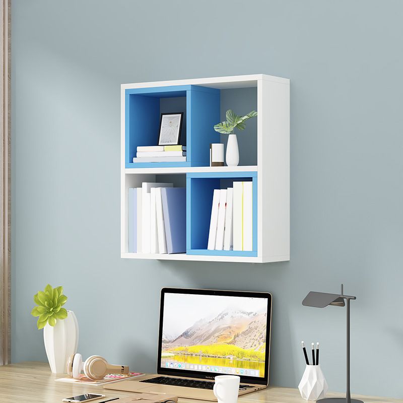 Modern Wall Mounted Shelf Bookcase Engineered Wood Home Bookshelf