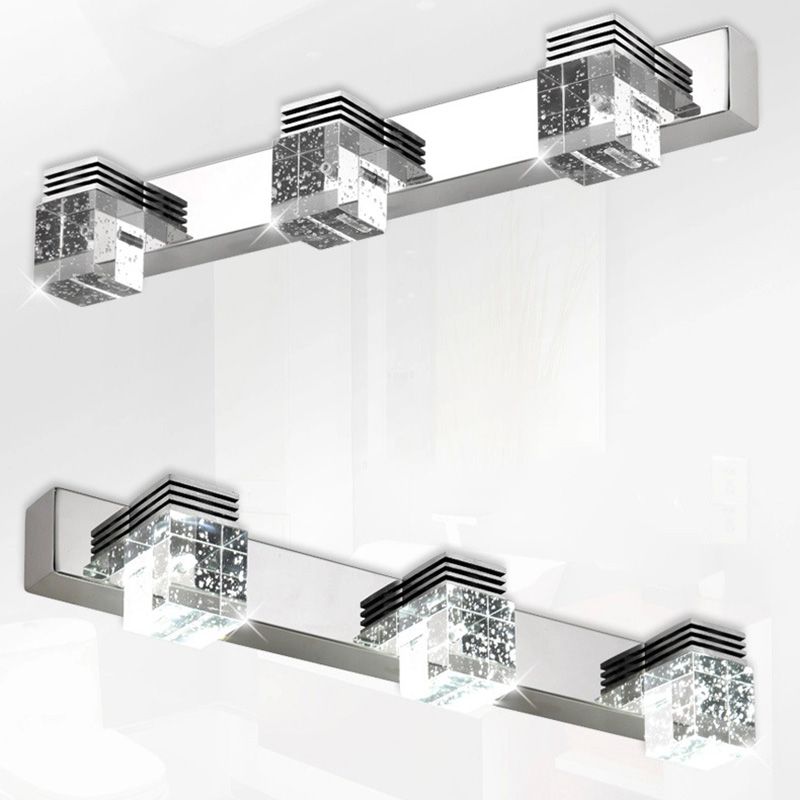 Square Crystal Wall Mounted Vanity Lights Modern Vanity Lighting Fixtures for Bathroom