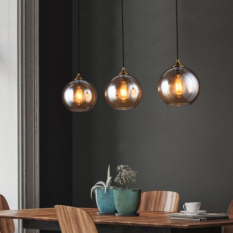 Modern Style Spherical Shape Pendant Lighting Glass Pendant Light for Living Room