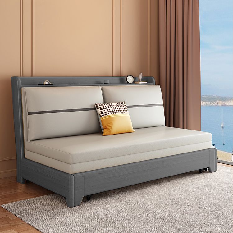 33" Wide Contemporary Sofa Futon Gray Pillow Included Sleeper Sofa