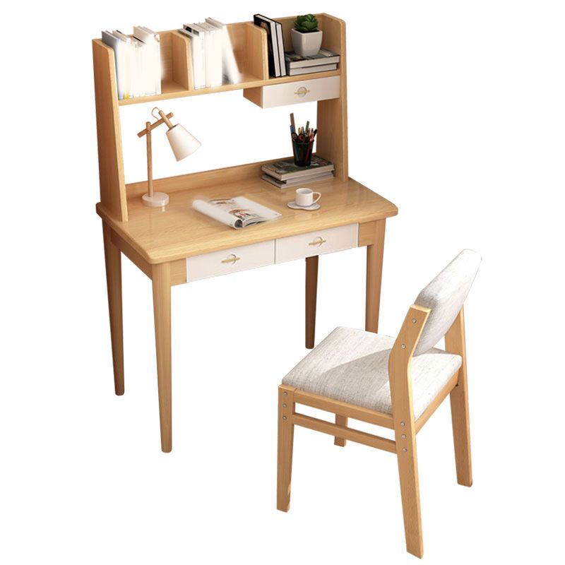 Scandinavian Home Drawing Desk Solid Wood Writing Desk with Storage Drawer