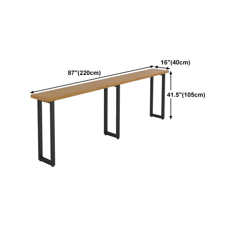 Solid Wood Bar Table Industrial Bar Dining Table with 3 Legs in Black