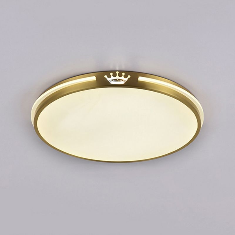 Modern Gold Flush Light Circle Ceiling Lighting with Brass for Bedroom