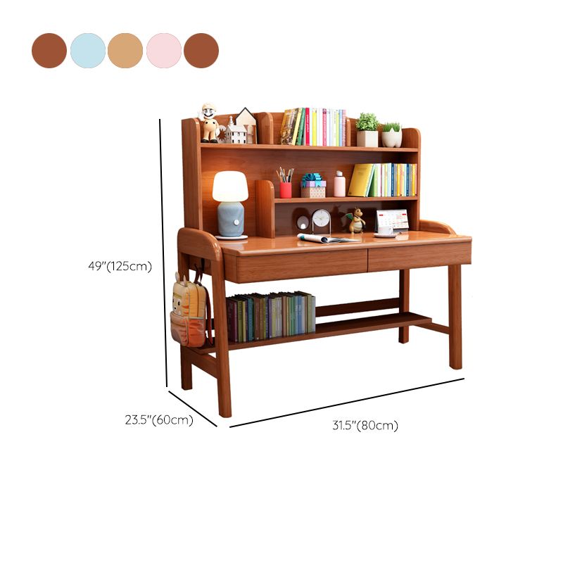 Light Children's Desk Adjustable Study Desk with Storage Shelves