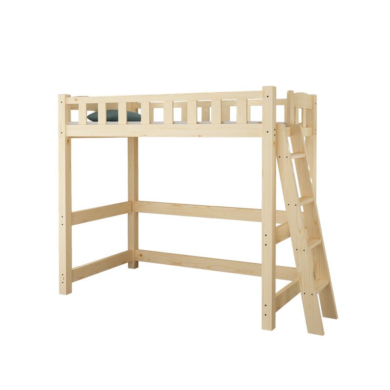 No Theme Scandinavian Kids Bed Solid Wood Loft Bed with Guardrail