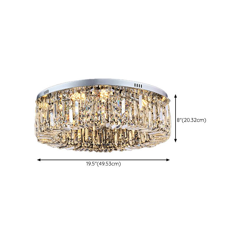 Modern Minimalist Ceiling Lamp Crystal Flush Mount Light Fixture for Bedroom