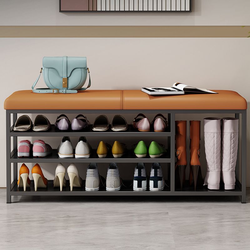 Modern Entryway Bench Cushioned Rectangle Shoe Storage Seating Bench