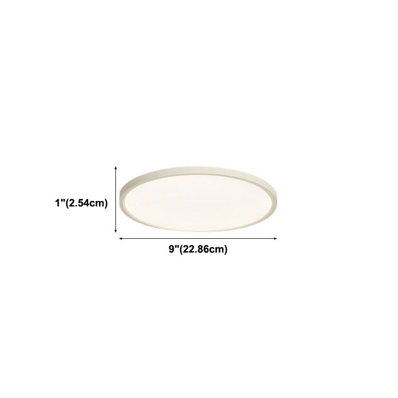 White Acrylic Ceiling Fixture in Modern Minimalist Circular LED Flush Mount for Bedroom