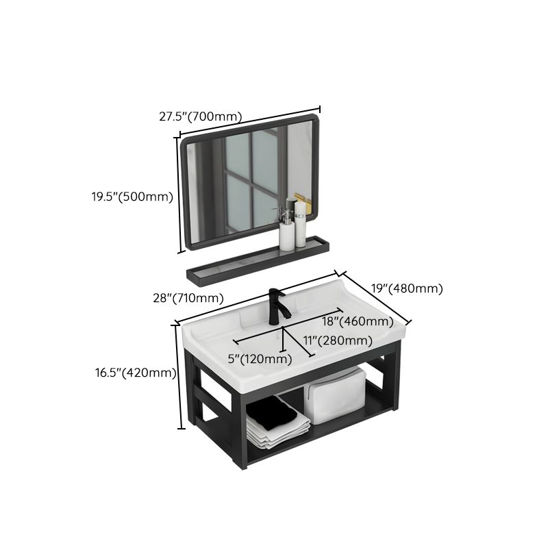 Modern Bathroom Vanity Cabinet Single Sink Space Saver Vanity